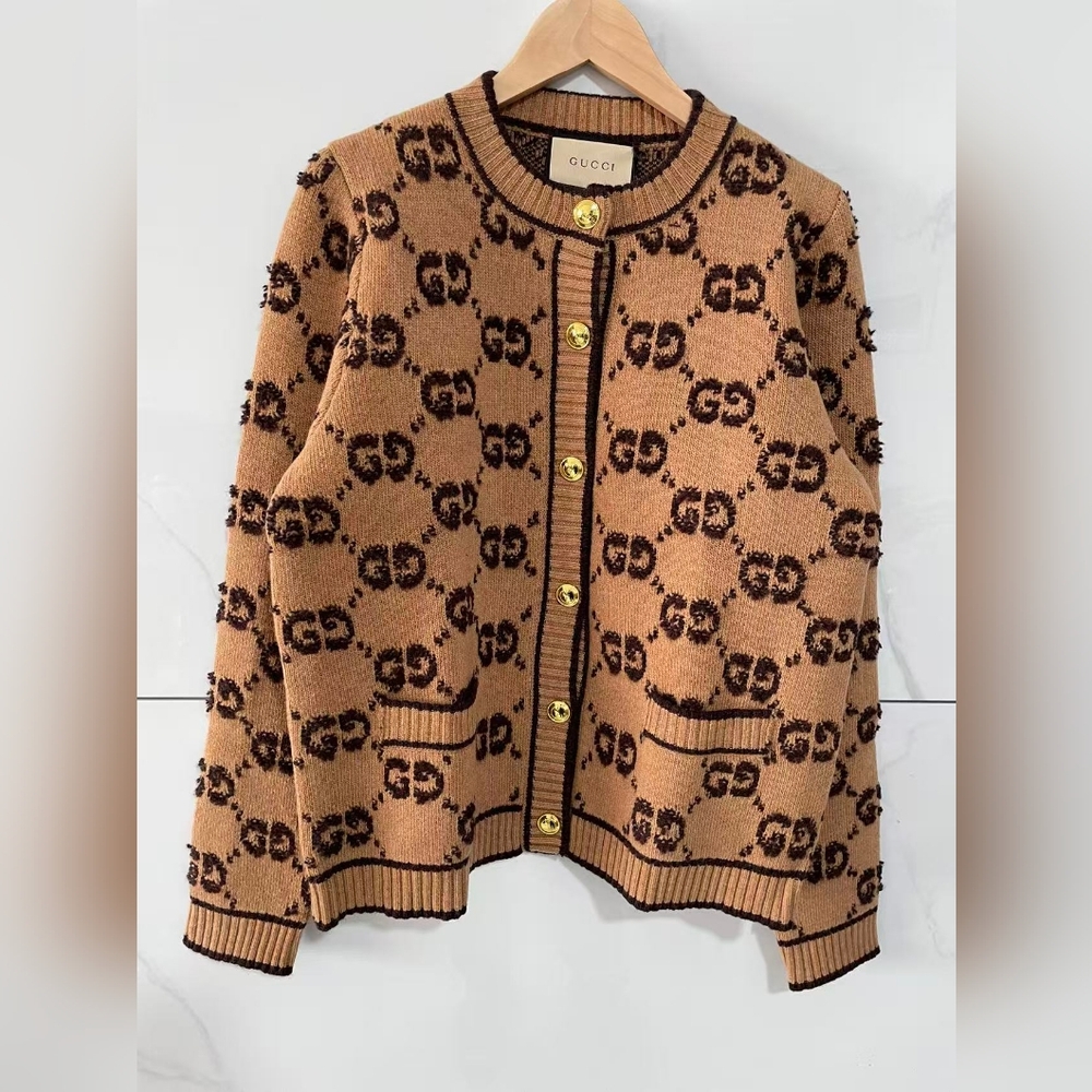 Gucci GG Jacquard Wool Cardigan